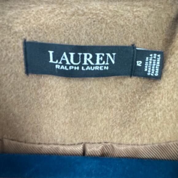 Lauren Ralph Lauren Wool Blend Three-Button Reefer Coat In Camel Size 12 NWT - Picture 12 of 12